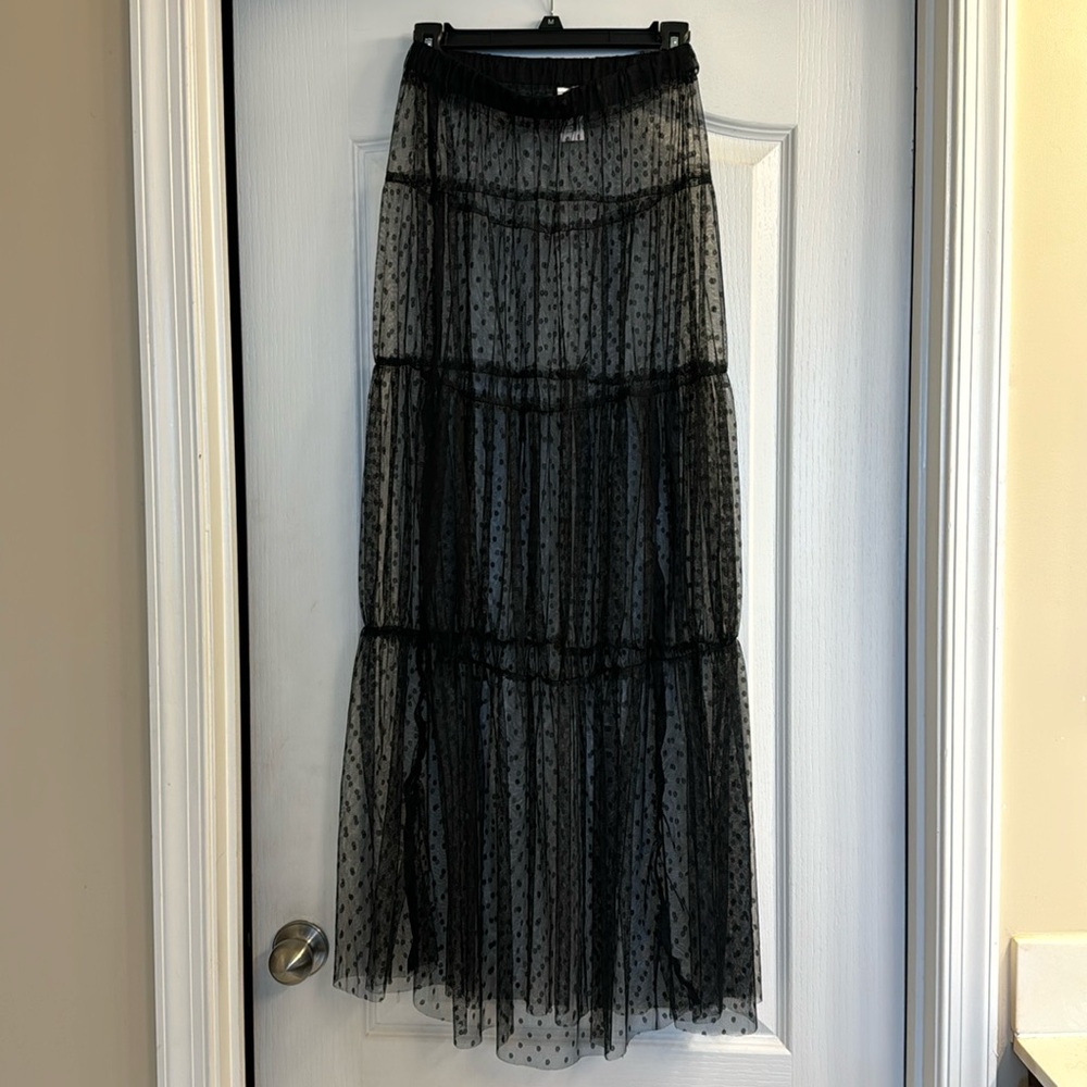 Black mesh see-through skirt - Women’s size Large